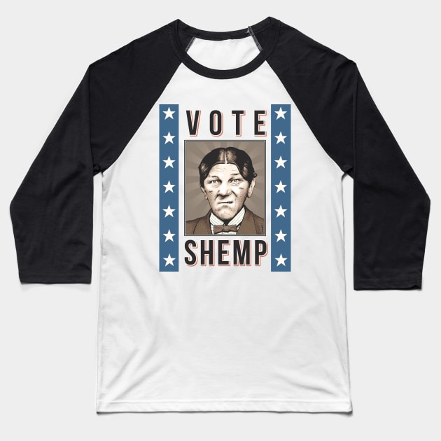 Shemp for President Baseball T-Shirt by ranxerox79